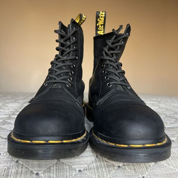Dr. Martens 20846 Black Smooth Leather 8-Eye Combat Boot Men 9 Women 10 Grunge - Picture 10 of 16